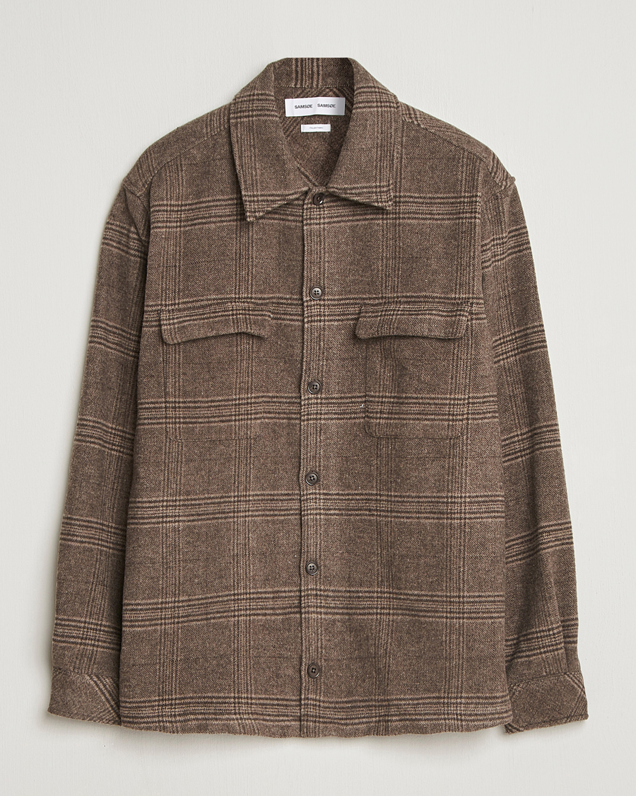 Herr | Skjortor | Samsøe Samsøe | Castor Checked Overshirt Black Coffee
