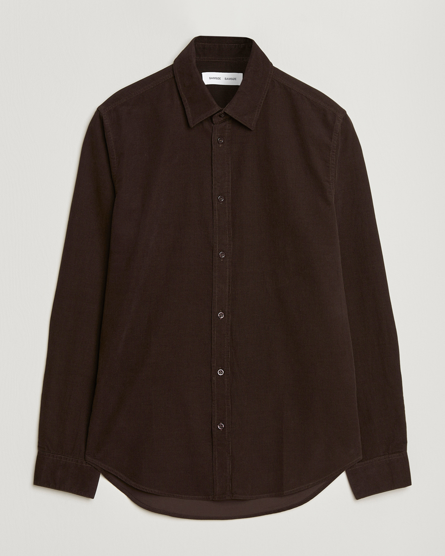 Herr | Skjortor | Samsøe Samsøe | Liam Baby Cord Shirt Black Coffee