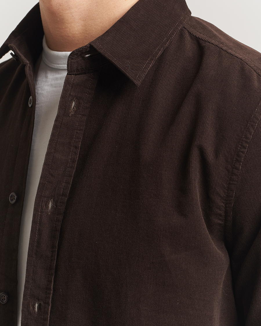 Herr | Skjortor | Samsøe Samsøe | Liam Baby Cord Shirt Black Coffee