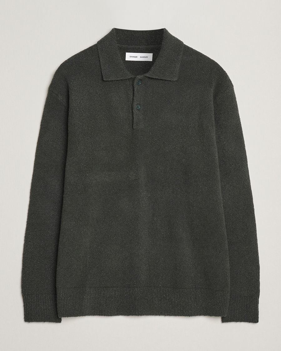 Herr | Tröjor | Samsøe Samsøe | Nino Knitted Polo Dark Evergreen