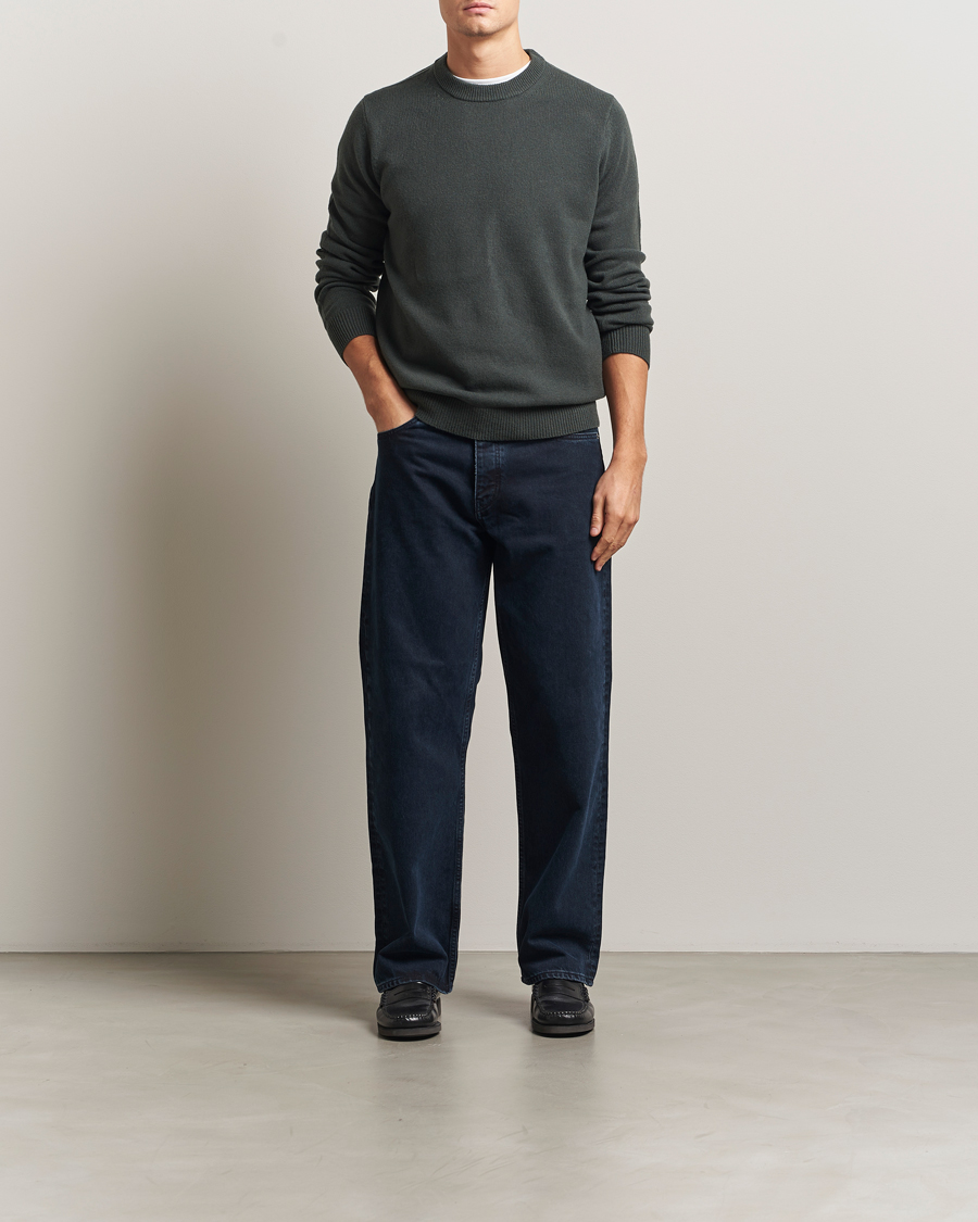 Herr | Tröjor | Samsøe Samsøe | Isak Knitted Crew Neck Dark Evergreen