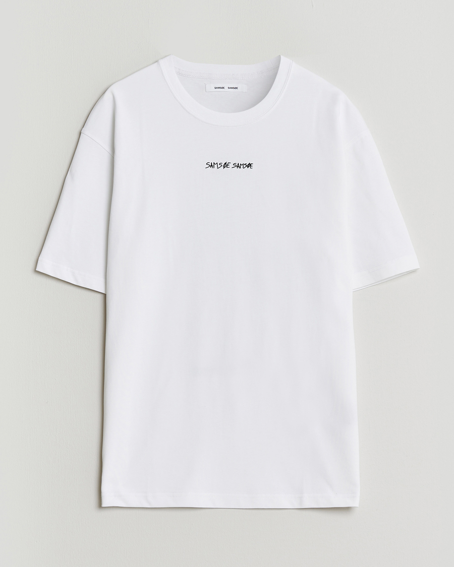 Herr | T-Shirts | Samsøe Samsøe | Dinner Printed Crew Neck T-Shirt White