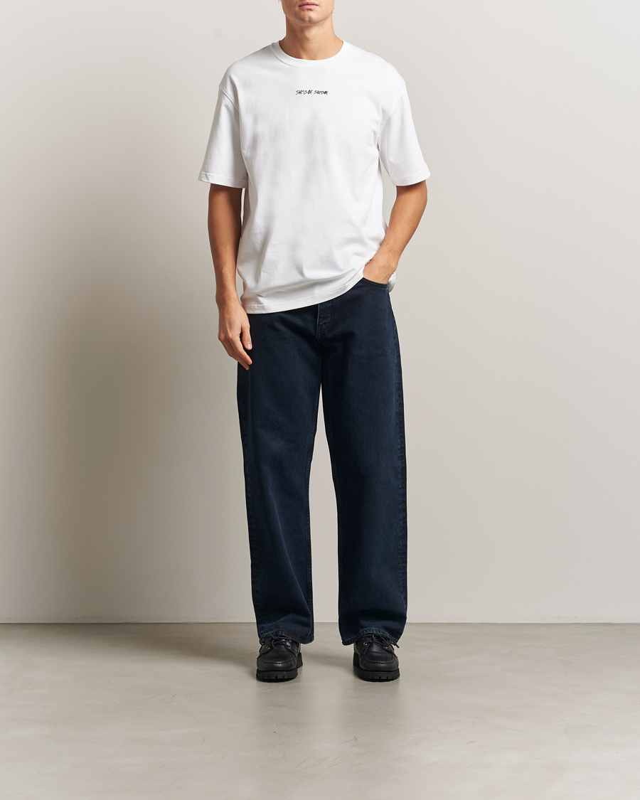 Herr | T-Shirts | Samsøe Samsøe | Dinner Printed Crew Neck T-Shirt White