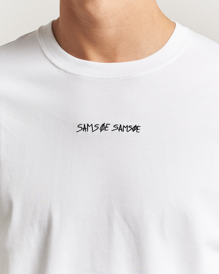 Herr | T-Shirts | Samsøe Samsøe | Dinner Printed Crew Neck T-Shirt White