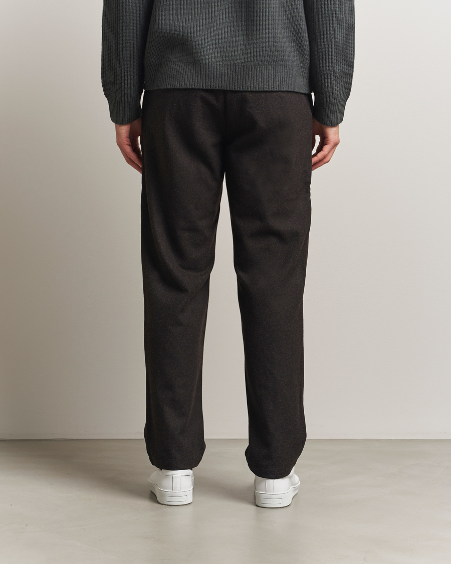 Herr | Byxor | Samsøe Samsøe | Bertil Flannel Drawstring Trousers Black Coffee Melange