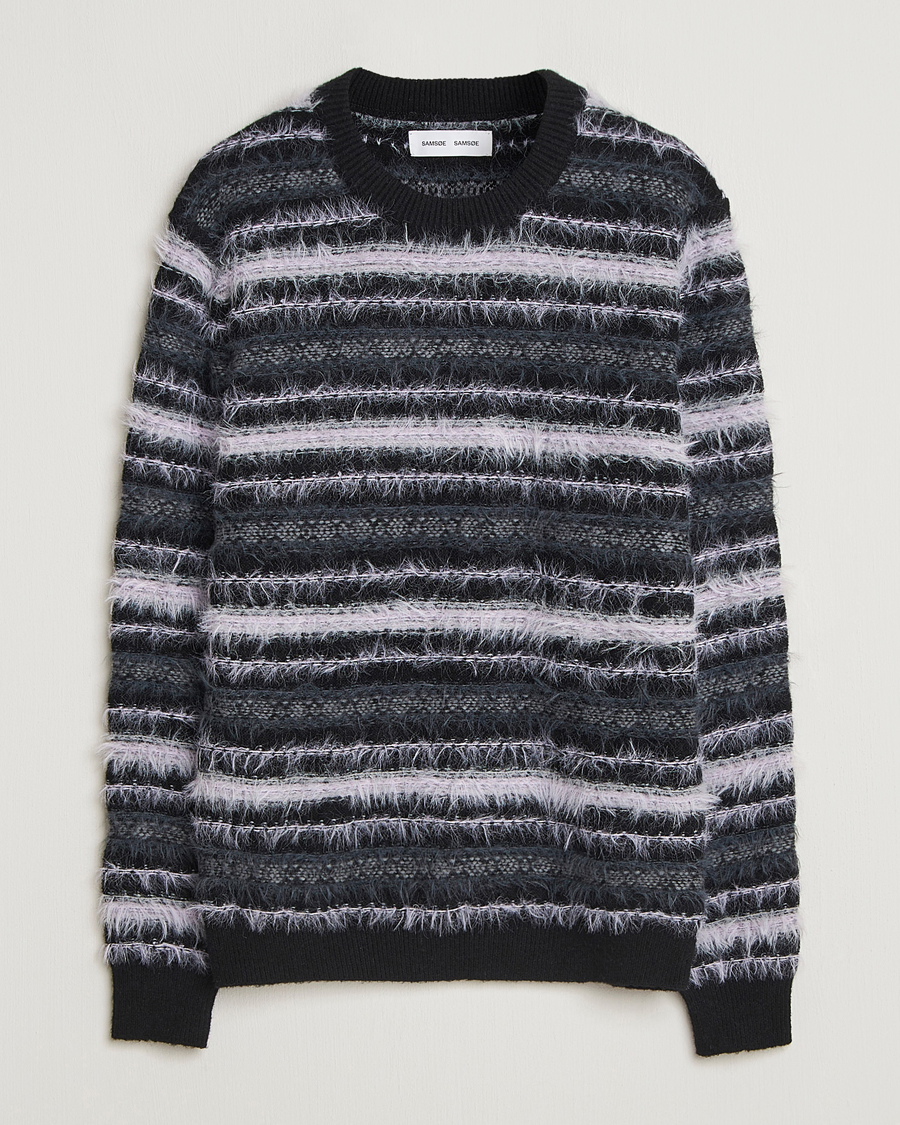 Herr | Tröjor | Samsøe Samsøe | Finnley Striped Knitted Sweater Black Multi