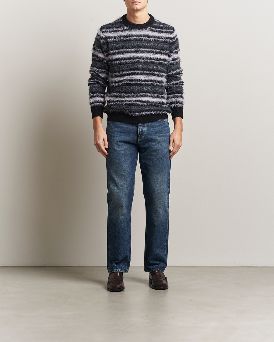 Herr | Tröjor | Samsøe Samsøe | Finnley Striped Knitted Sweater Black Multi