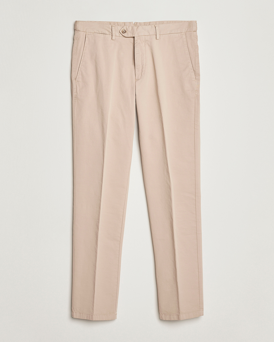 Herr | Byxor | Oscar Jacobson | Danwick Cotton Trousers Beige