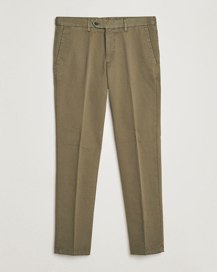 Herr | Byxor | Oscar Jacobson | Danwick Cotton Trousers Olive