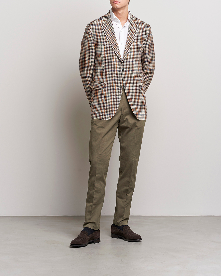 Herr | Byxor | Oscar Jacobson | Danwick Cotton Trousers Olive