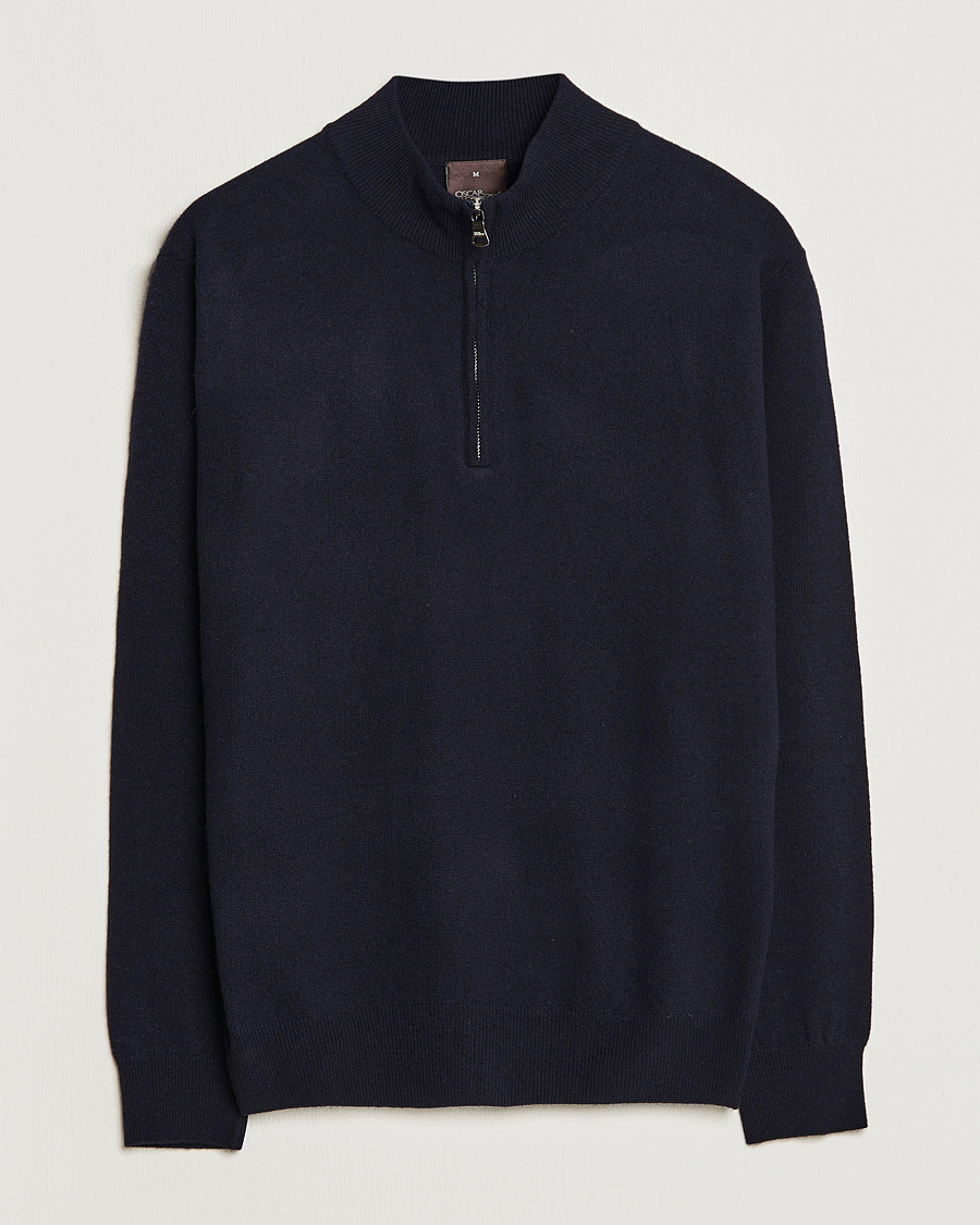 Herr | Tröjor | Oscar Jacobson | Patton Wool Half-Zip Navy