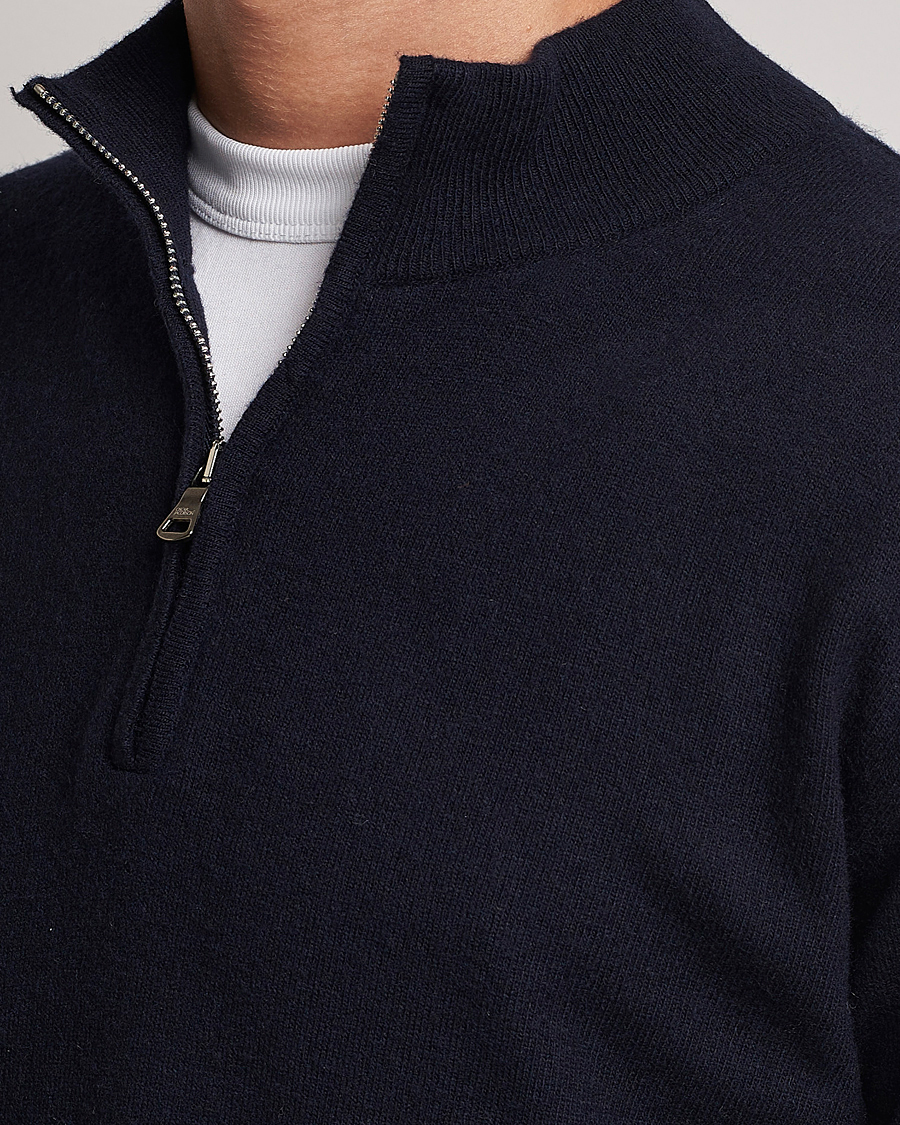 Herr | Tröjor | Oscar Jacobson | Patton Wool Half-Zip Navy