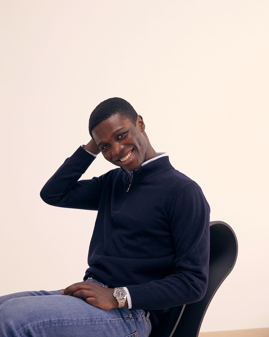 Herr | Tröjor | Oscar Jacobson | Patton Wool Half-Zip Navy