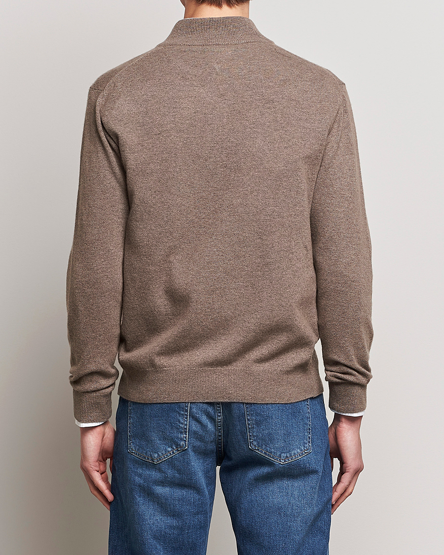 Herr | Tröjor | Oscar Jacobson | Patton Wool Half-Zip Beige