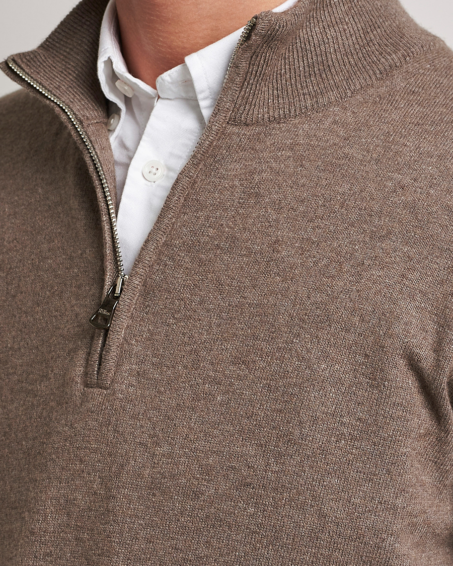 Herr | Tröjor | Oscar Jacobson | Patton Wool Half-Zip Beige
