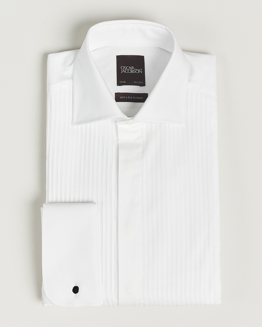 Herr | Skjortor | Oscar Jacobson | Slim Fit Cut Away Tuxedo Double Cuff White