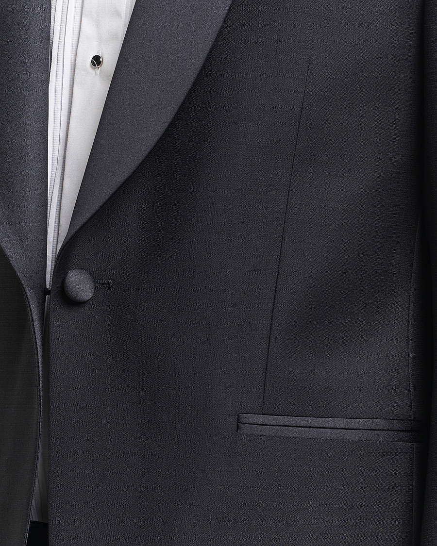 Herr | Kavajer | Oscar Jacobson | Figaro Wool Tuxedo Blazer Black