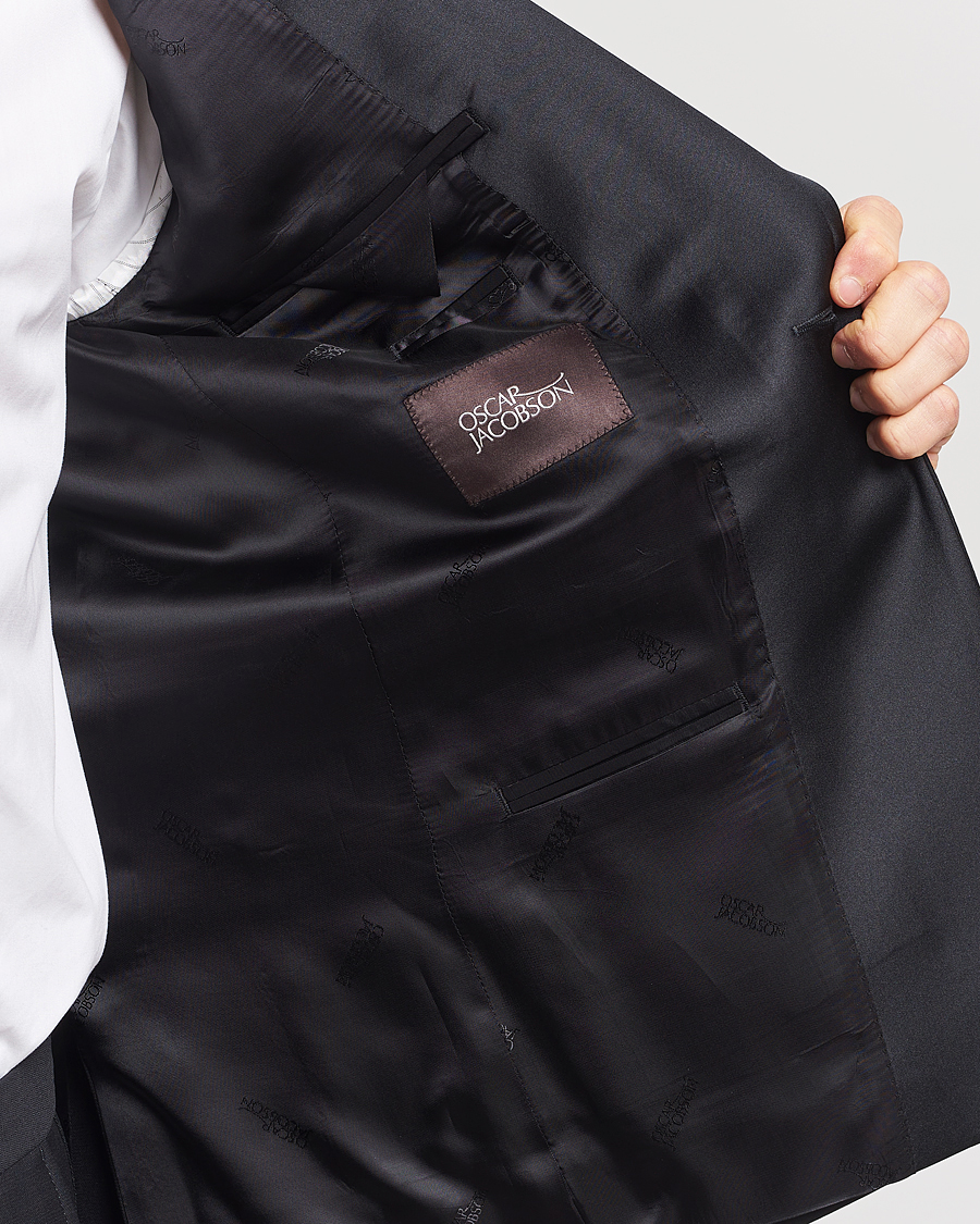 Herr | Kavajer | Oscar Jacobson | Figaro Wool Tuxedo Blazer Black