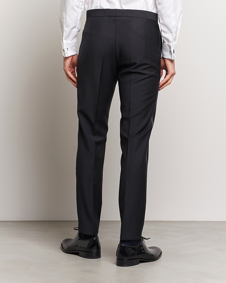Herr | Byxor | Oscar Jacobson | Denz Wool Tuxedo Trousers Black