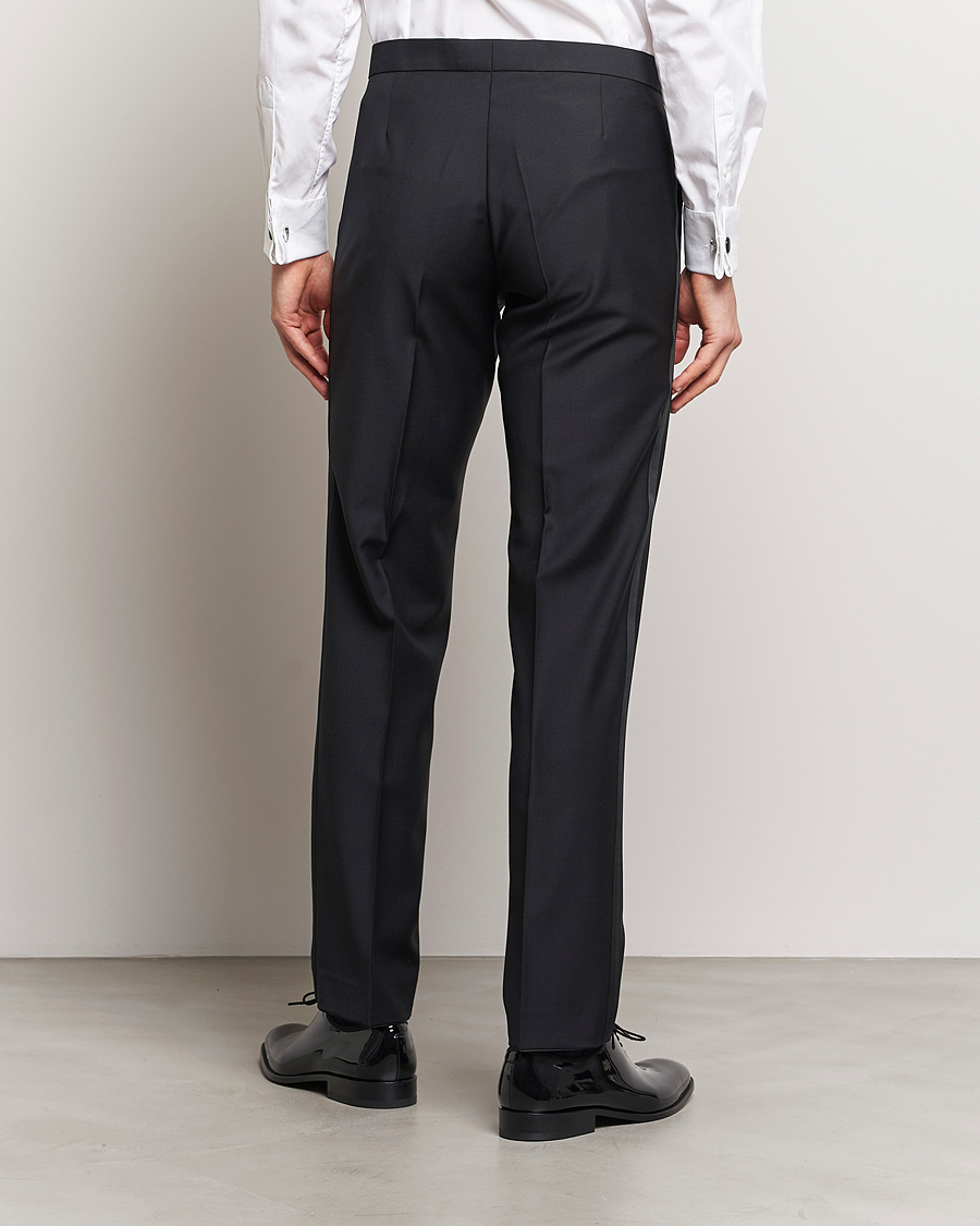 Herr | Byxor | Oscar Jacobson | Denz Straight Wool Tuxedo Trousers Black
