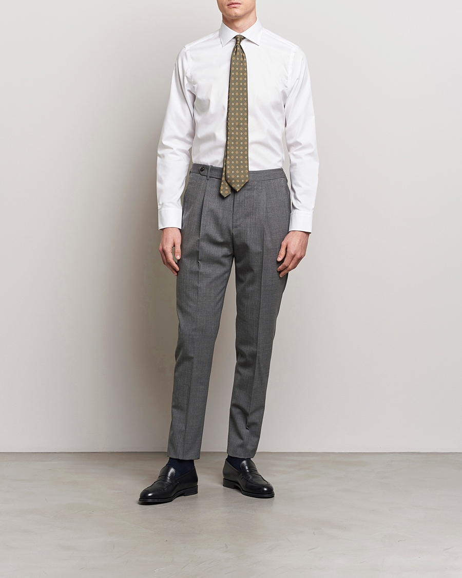 Herr | Skjortor | Oscar Jacobson | Slim Fit Cut Away Non Iron Twill White