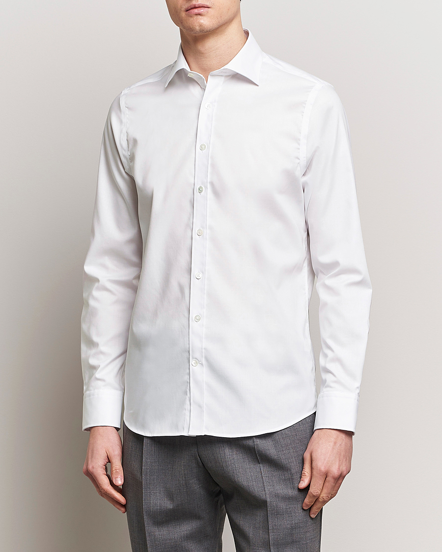 Herr | Skjortor | Oscar Jacobson | Slim Fit Cut Away Non Iron Twill White