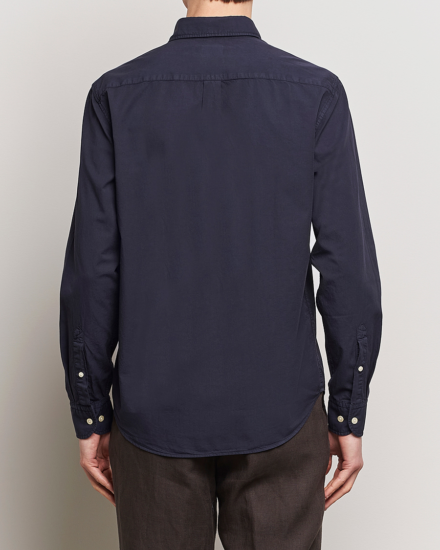 Herr | Skjortor | Oscar Jacobson | Reg Fit Wide Spread Collar Twill Night Blue