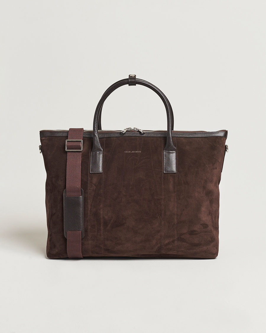 Herr | Väskor | Oscar Jacobson | Weekend Bag Soft Leather Chocolate Brown