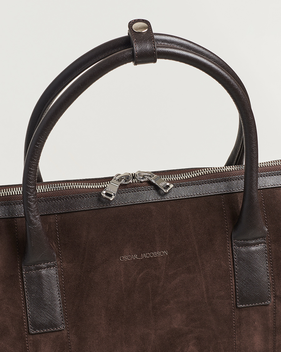 Herr | Väskor | Oscar Jacobson | Weekend Bag Soft Leather Chocolate Brown