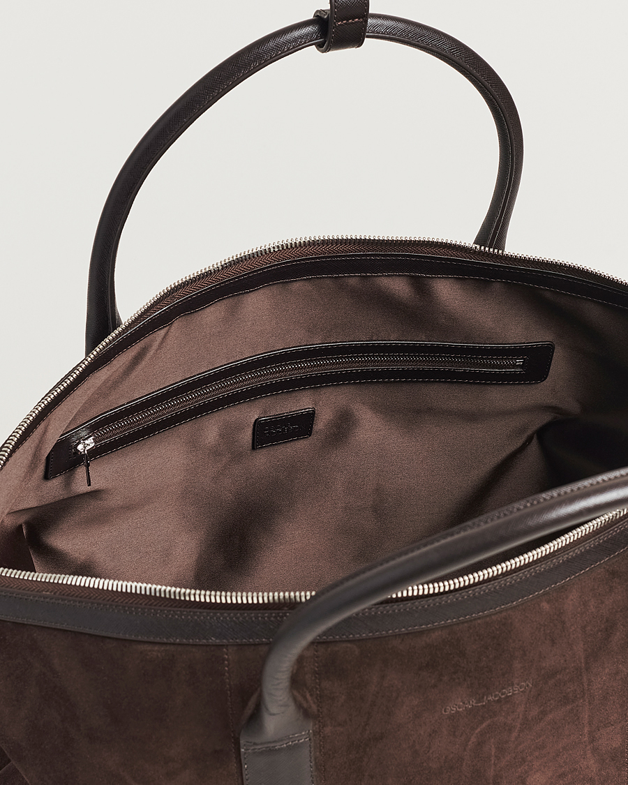 Herr | Väskor | Oscar Jacobson | Weekend Bag Soft Leather Chocolate Brown