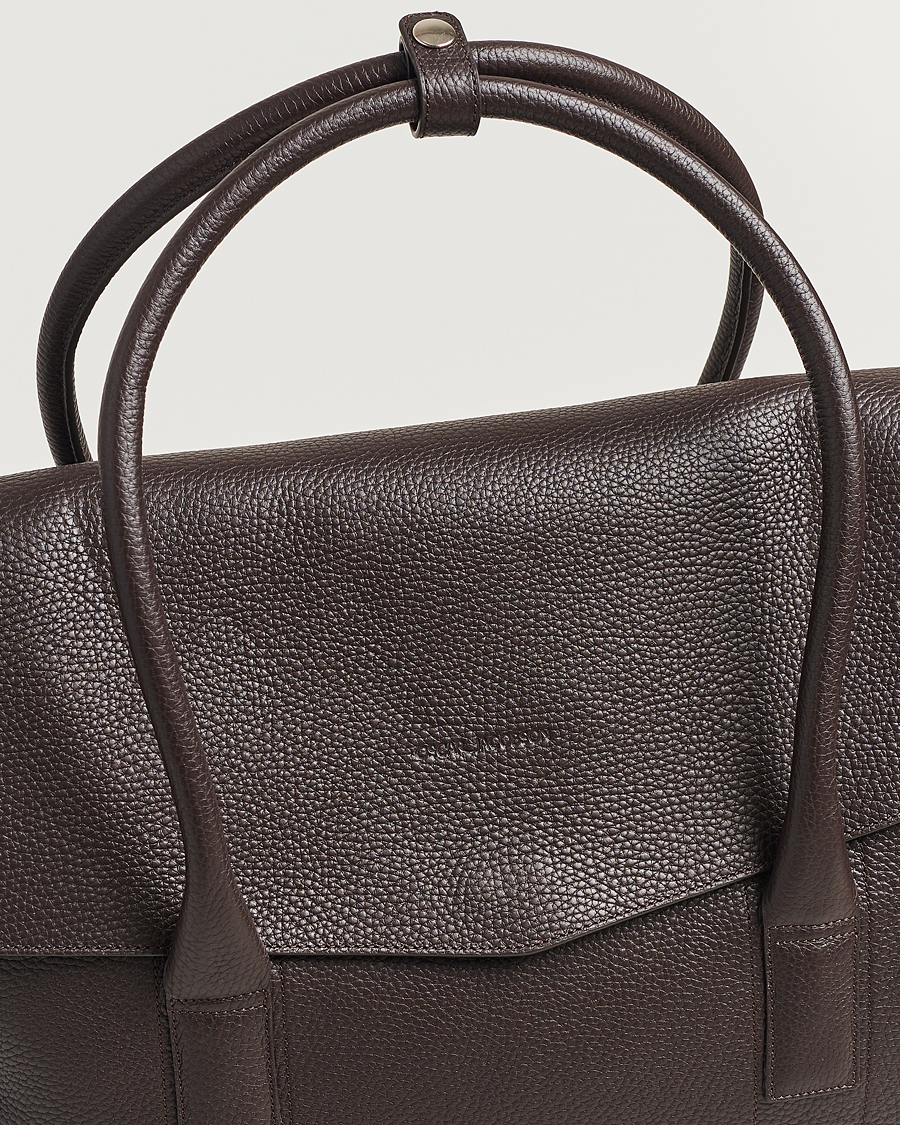 Herr | Väskor | Oscar Jacobson | Overnight Leather Bag Dark Mud Brown