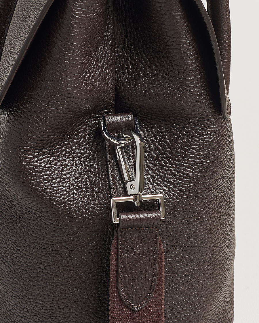 Herr | Väskor | Oscar Jacobson | Overnight Leather Bag Dark Mud Brown