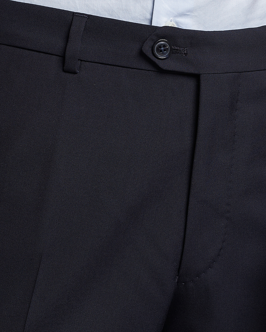 Herr | Byxor | Oscar Jacobson | Denz Wool Trousers Navy