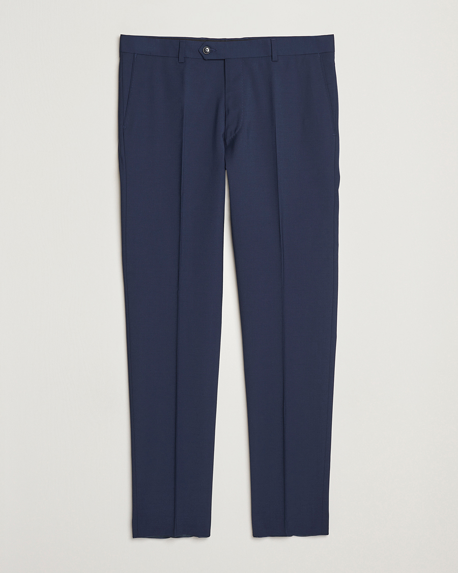 Herr | Byxor | Oscar Jacobson | Denz Wool Blend Trousers Navy
