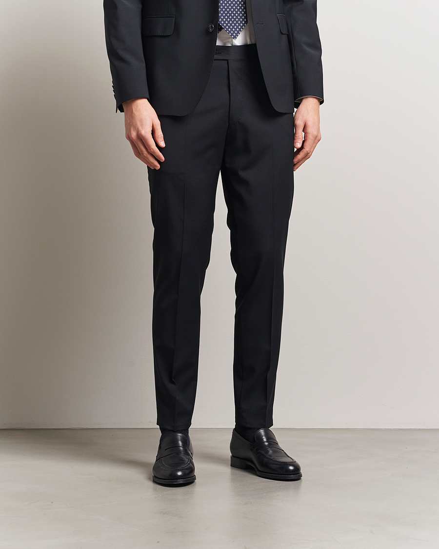 Herr | Byxor | Oscar Jacobson | Denz Wool Blend Trousers Black