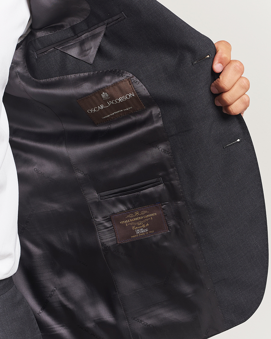 Herr | Kavajer | Oscar Jacobson | Fogerty Wool Blazer Grey
