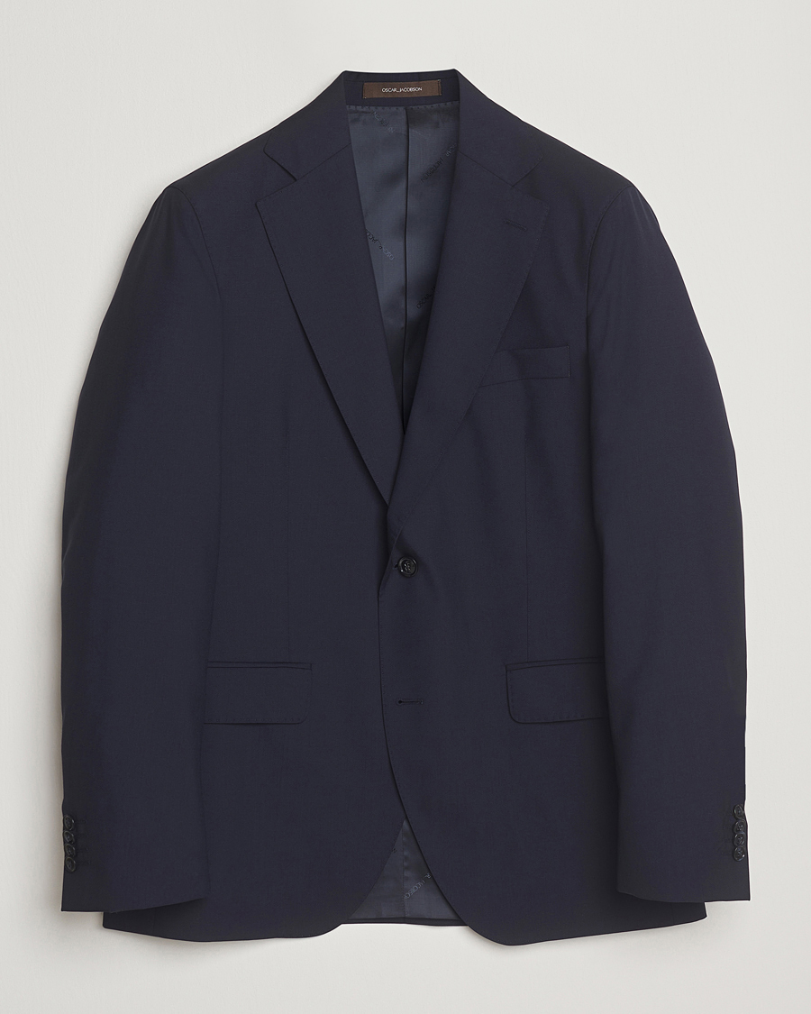 Herr | Kavajer | Oscar Jacobson | Fogerty Wool Blazer Blue
