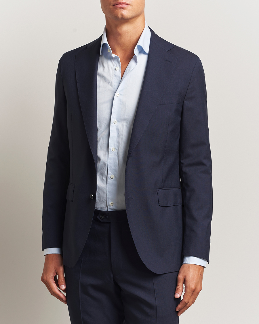 Herr | Kavajer | Oscar Jacobson | Fogerty Wool Blazer Blue
