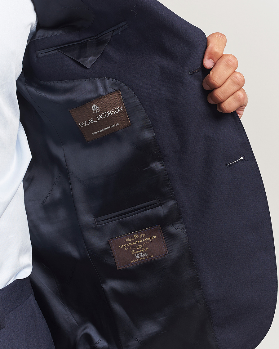 Herr | Kavajer | Oscar Jacobson | Fogerty Wool Blazer Blue