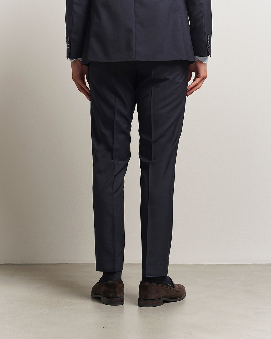 Herr | Byxor | Oscar Jacobson | Dandy Wool Trousers Navy