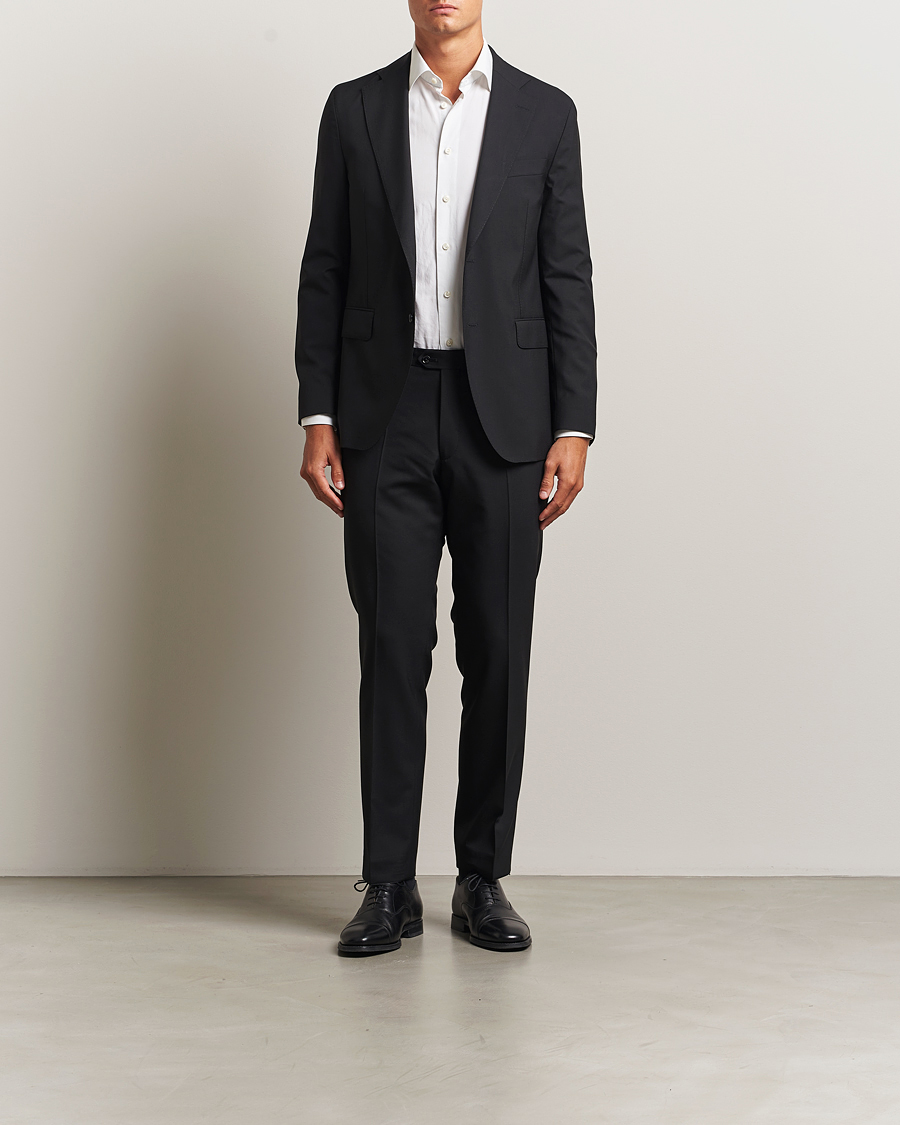 Herr | Byxor | Oscar Jacobson | Dandy Wool Trousers Black