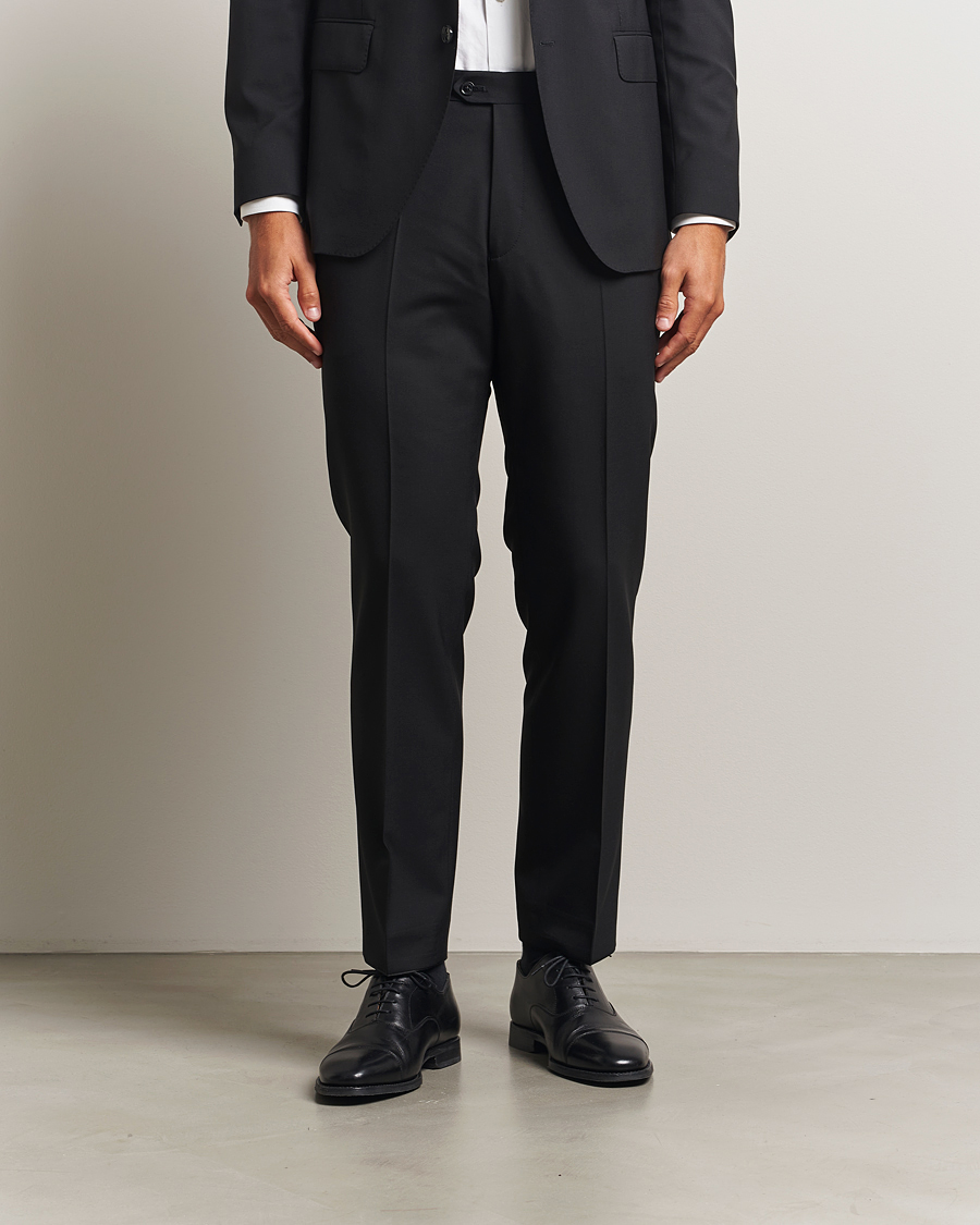 Herr | Byxor | Oscar Jacobson | Dandy Wool Trousers Black