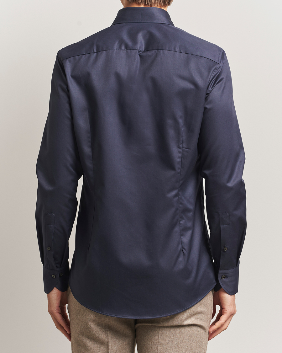 Herr | Skjortor | Stenströms | Slimline Extreme Cut Away Shirt Navy