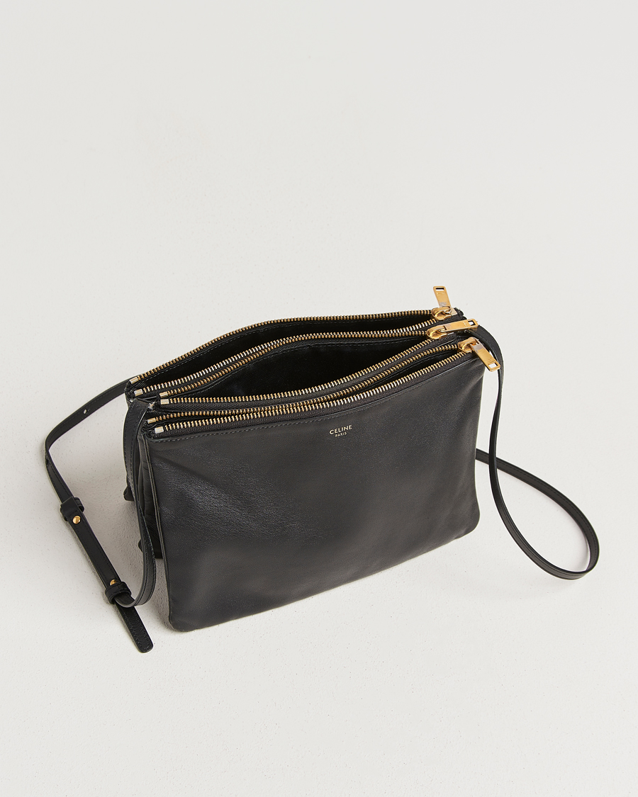 Herr | Pre-Owned & Vintage Bags | Celine Pre-Owned | Trio Bag Medium Leather Black