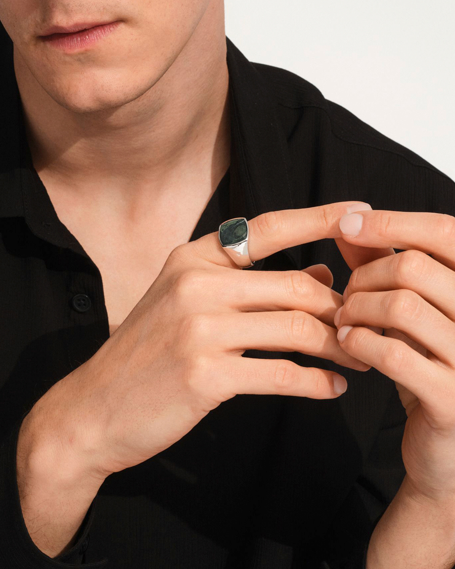 Herr | Smycken | Tom Wood | Cushion Ring Kambaba Silver