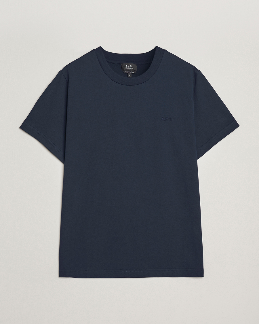 Herr | T-Shirts | A.P.C. | Embroidered APC T-Shirt Dark Navy