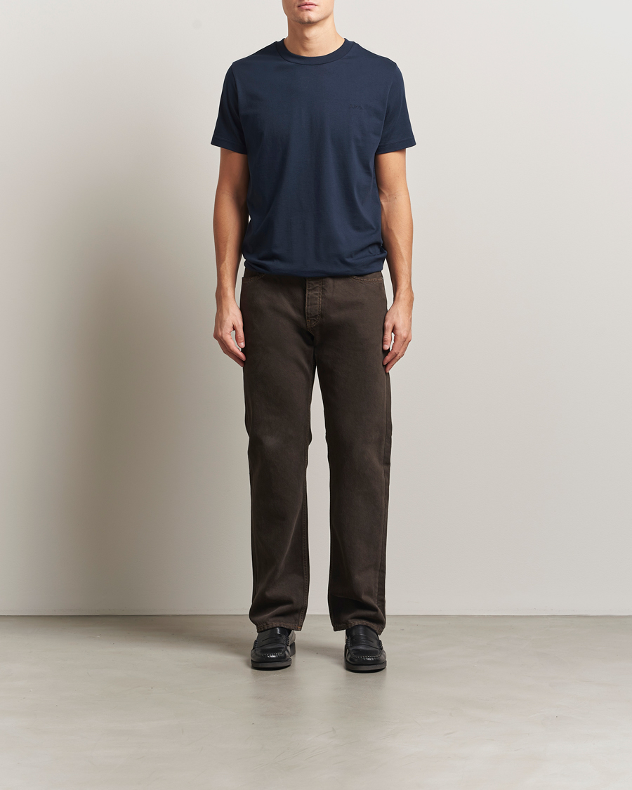 Herr | T-Shirts | A.P.C. | Embroidered APC T-Shirt Dark Navy