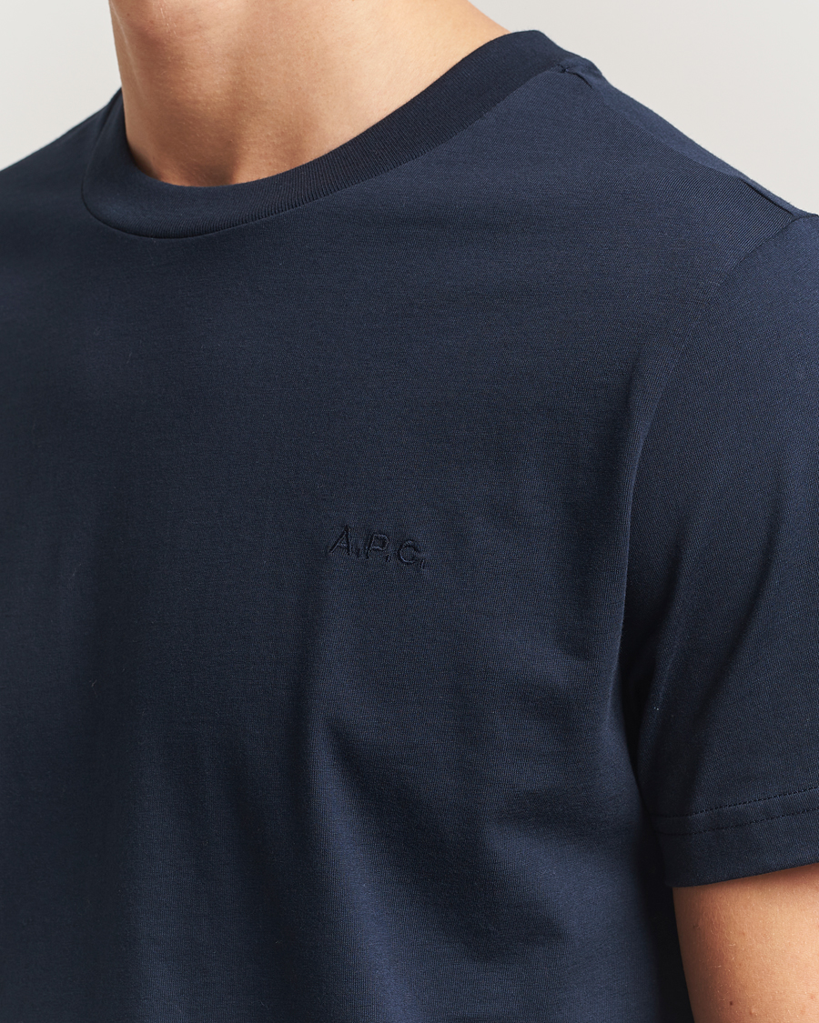 Herr | T-Shirts | A.P.C. | Embroidered APC T-Shirt Dark Navy