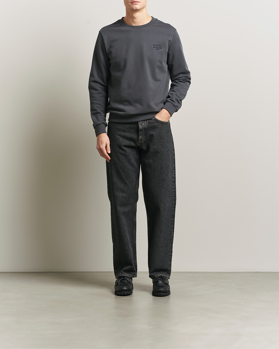 Herr | Tröjor | A.P.C. | Rue Madame Tonal Sweatshirt Faded Black
