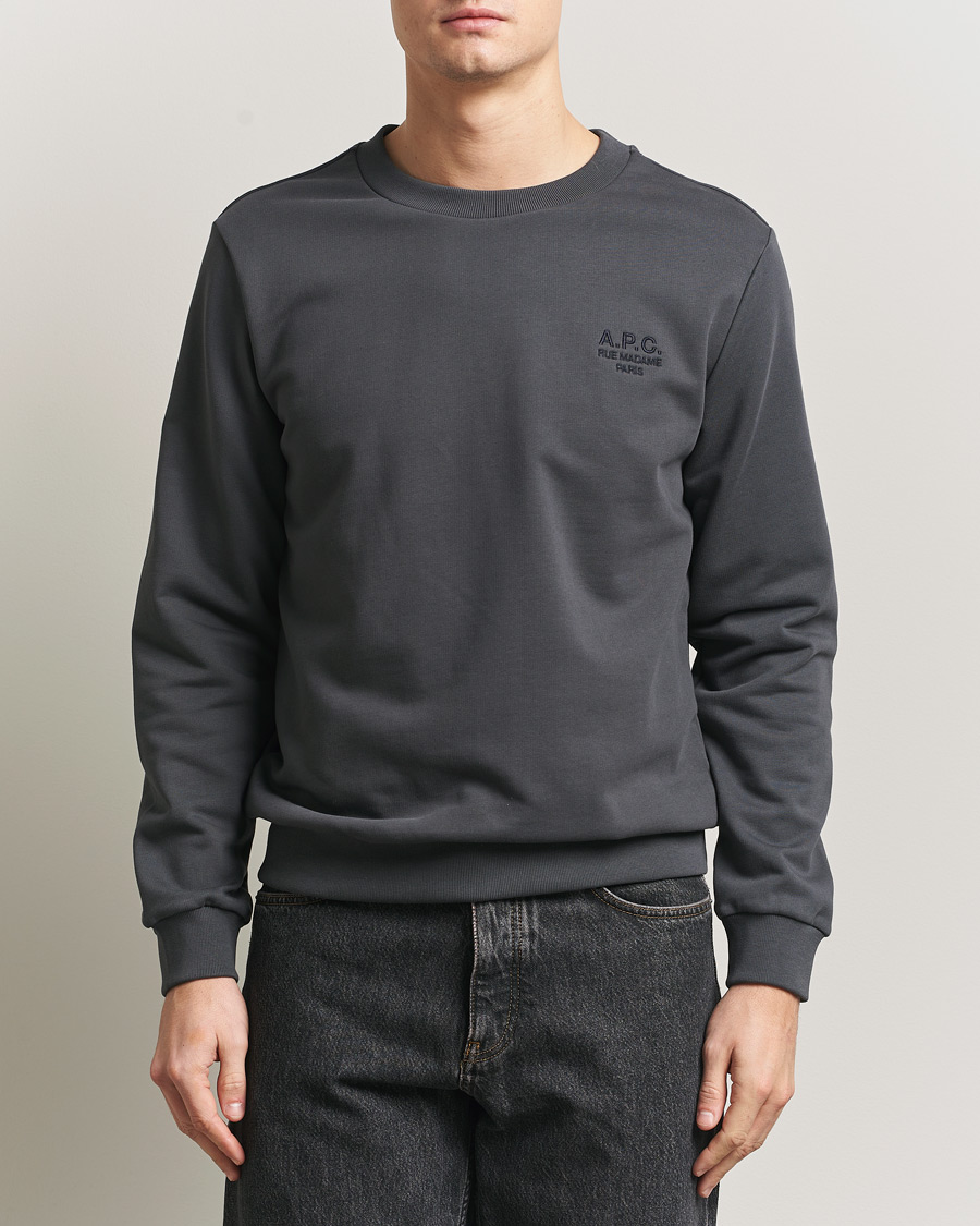 Herr | Tröjor | A.P.C. | Rue Madame Tonal Sweatshirt Faded Black